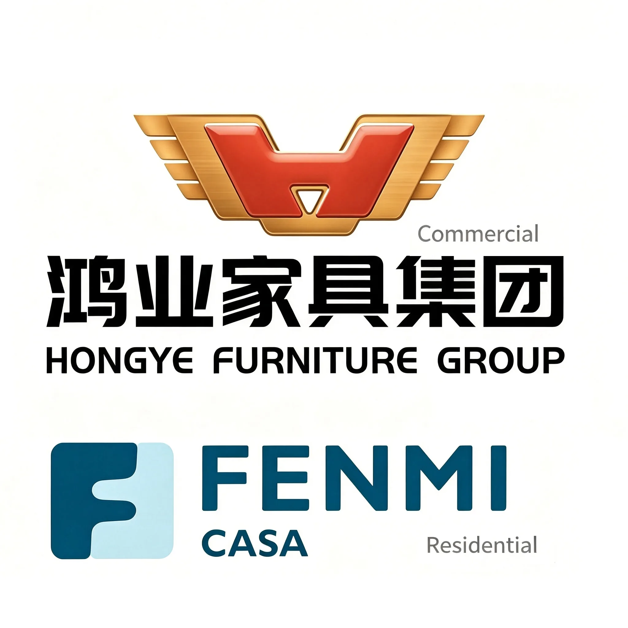 Hongye Furniture Group Commercial y Fenmi Casa Residential, marcas del grupo