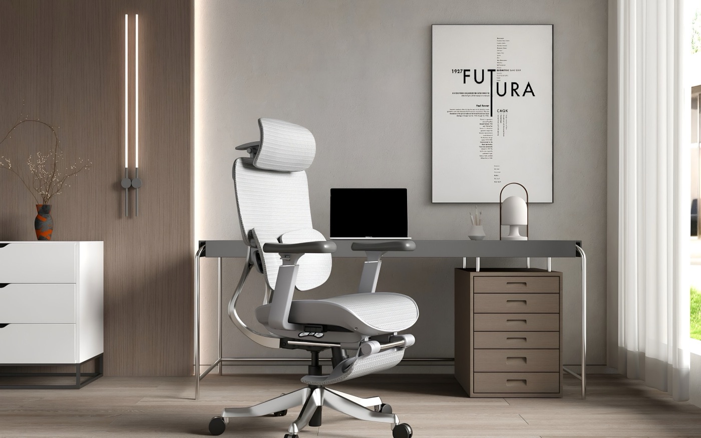 silla operativa dentro de oficina privada