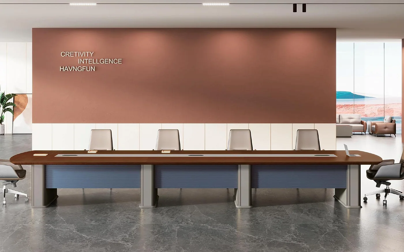 mesa principal para sala de juntas corporativa