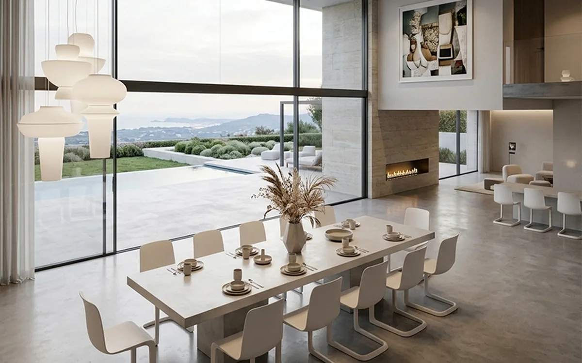 comedor de lujo con vista abierta