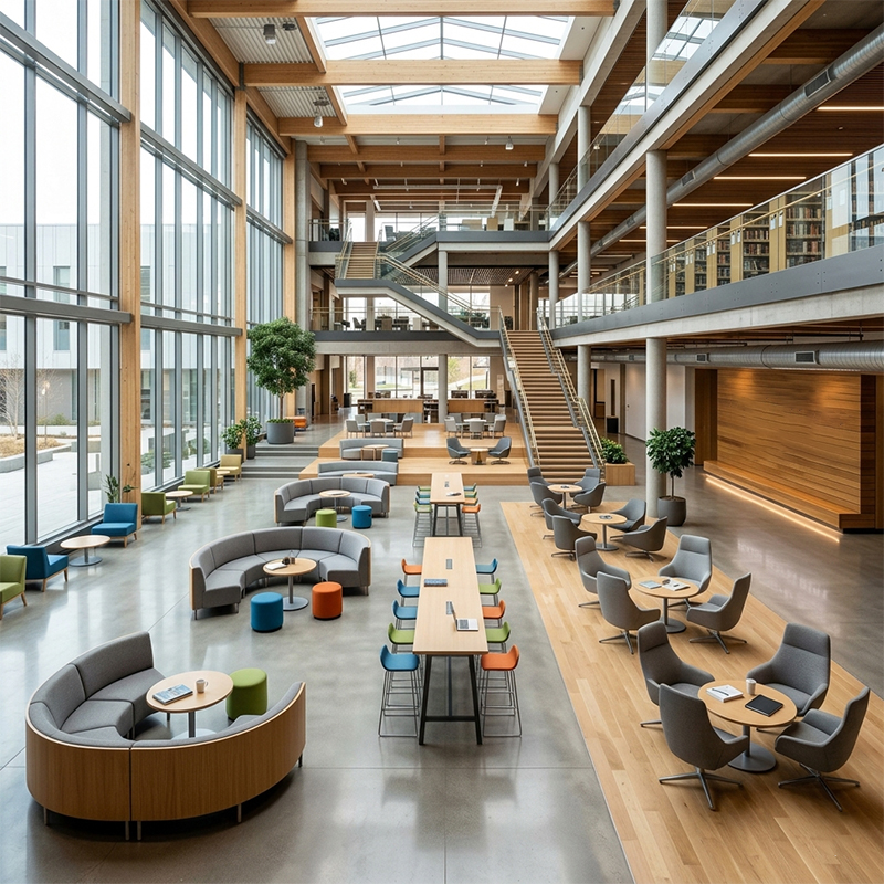 Asientos Colaborativos Modulares para Espacios Sociales del Campus vista 2