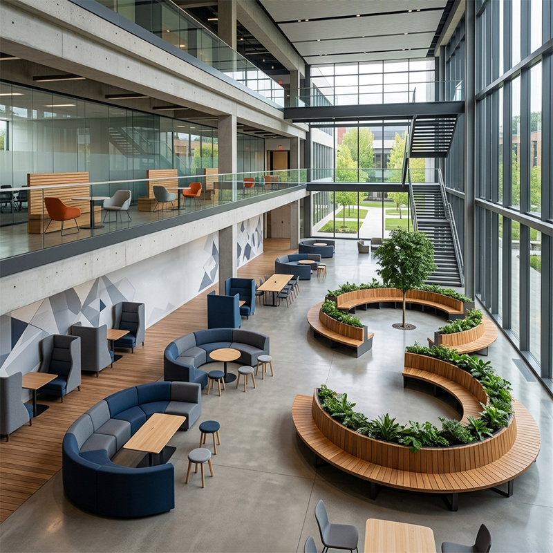 Asientos Colaborativos Modulares para Espacios Sociales del Campus vista 4