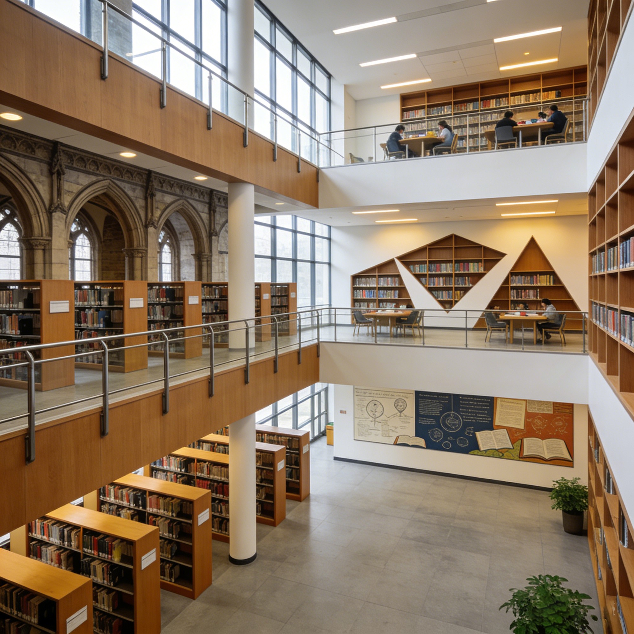 Estanterías de Librería Escolar Modulares en Madera E1 vista 2