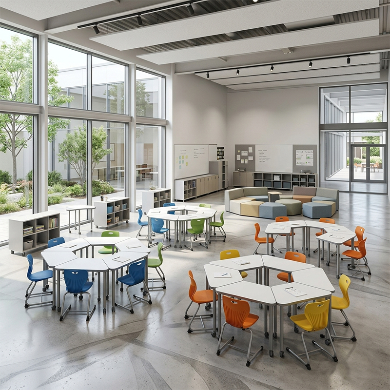 Mobiliario Escolar Modular Reconfigurable con Ruedas vista 3