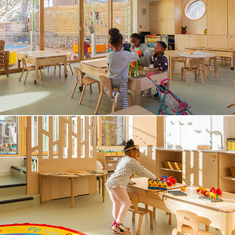 Mobiliario para Jardín de Infancia en Madera de Abedul para aulas y proyectos educativos
