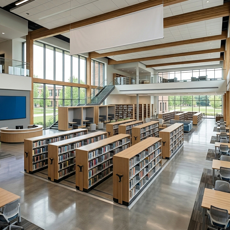 Estanterías Móviles para Bibliotecas Escolares con Ruedas vista 2