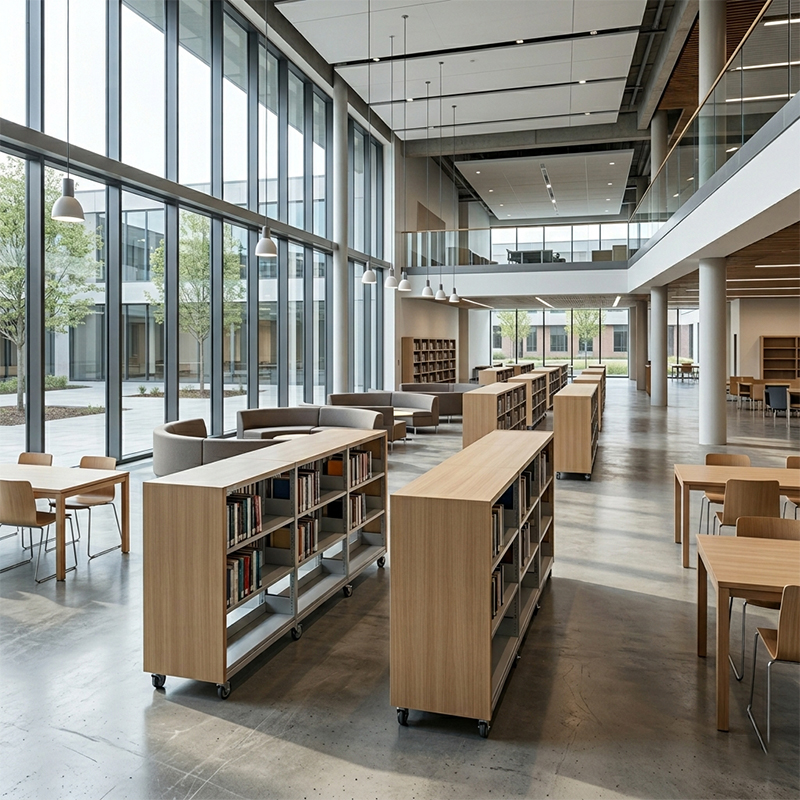 Estanterías Móviles para Bibliotecas Escolares con Ruedas vista 4