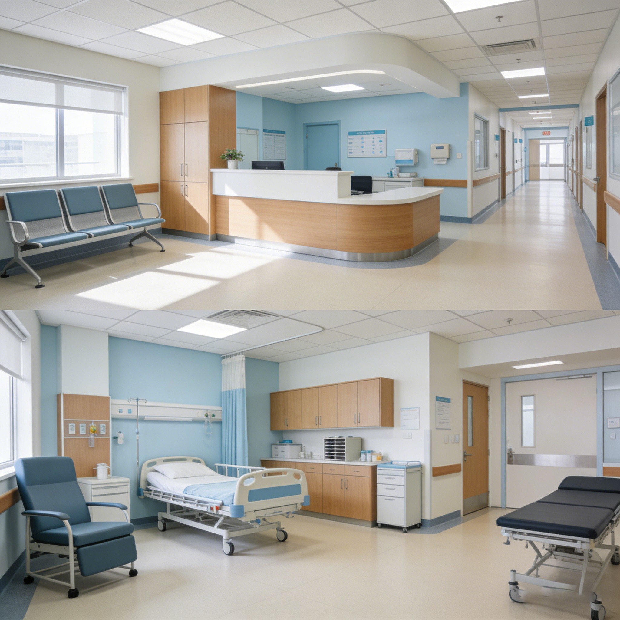 Mostrador de Recepción Hospitalaria Antimicrobiano Modular vista 2