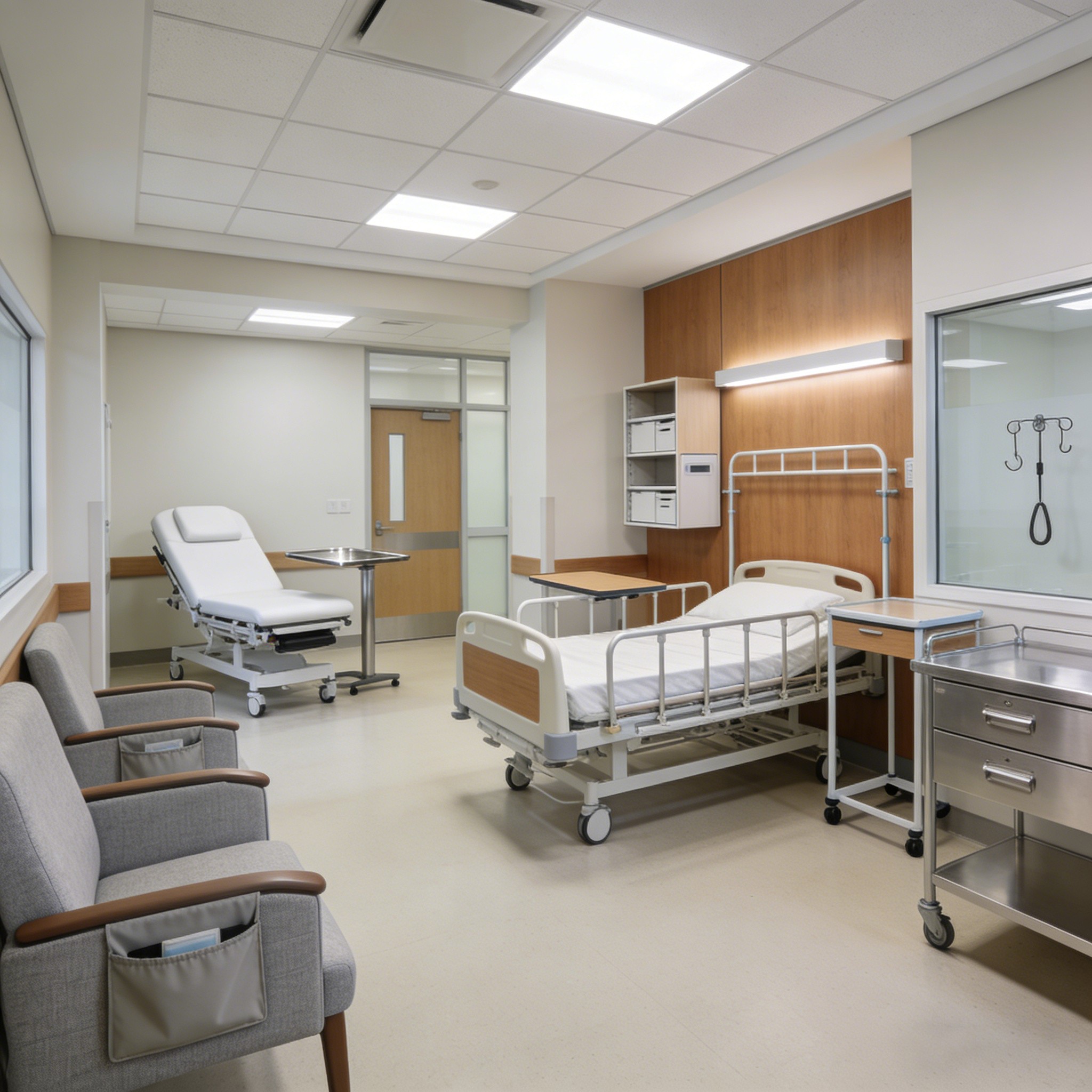 Mesita de Noche Hospitalera con Cajones y Superficie Antimicrobiana vista 4