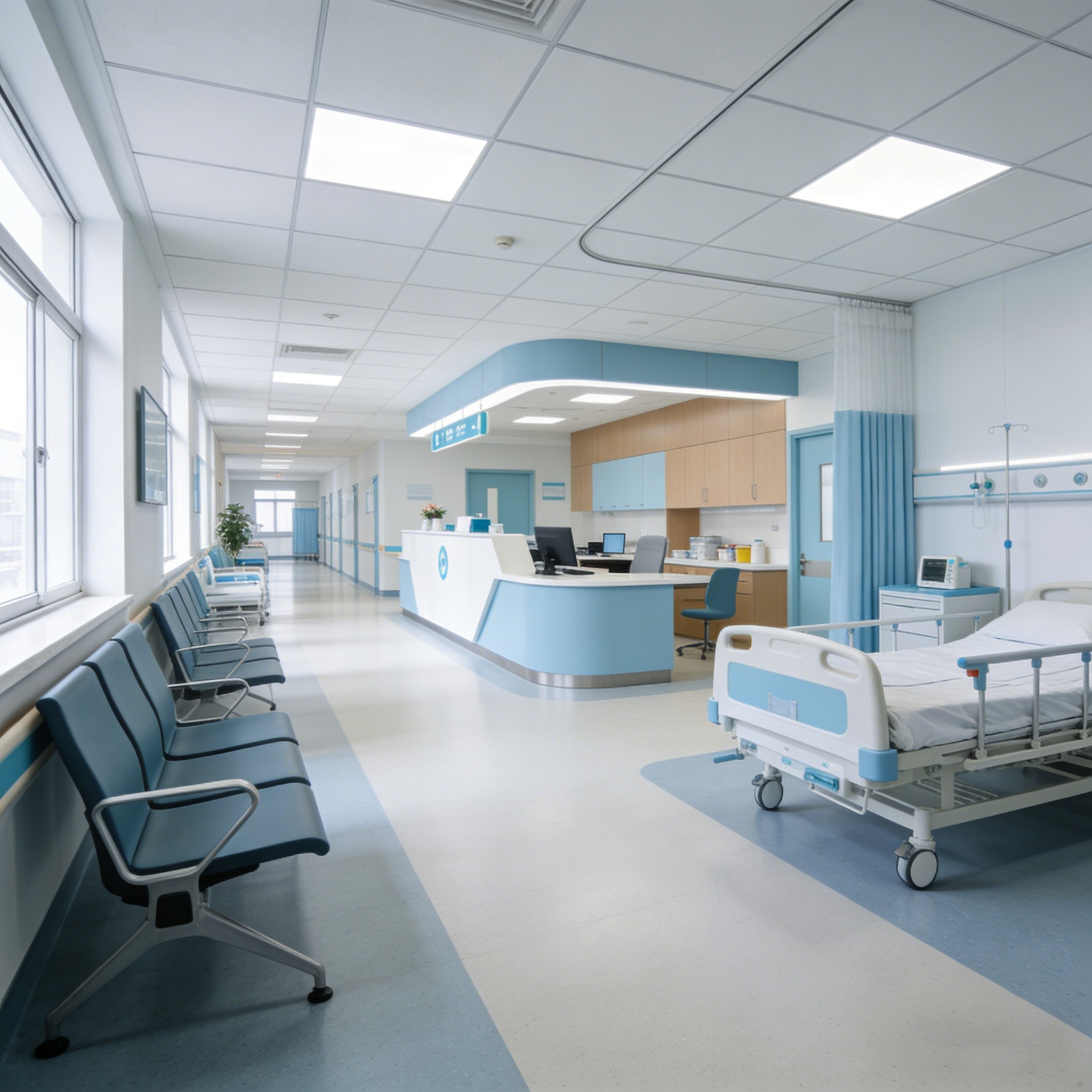 Biombo Médico de Privacidad Hospitalaria con Estructura de Acero vista 3