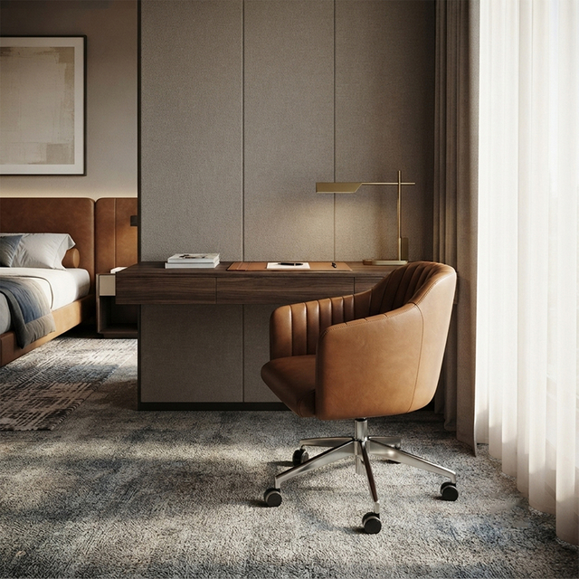 Armario hotelero empotrado de chapa de madera natural para habitaciones de hotel